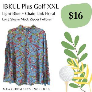 IBKUL Ladies Plus Size XXL Long Sleeve Golf Mock Pullover